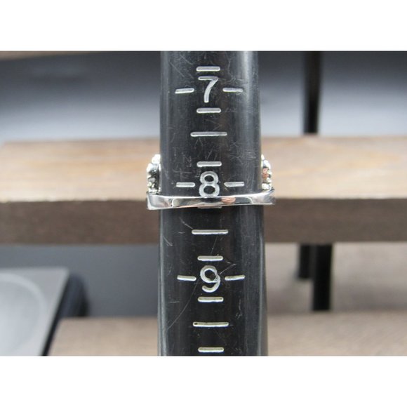 Size 8.25 Sterling Silver Beautiful Crown Cubic Zirconia Band Ring - Picture 7 of 9